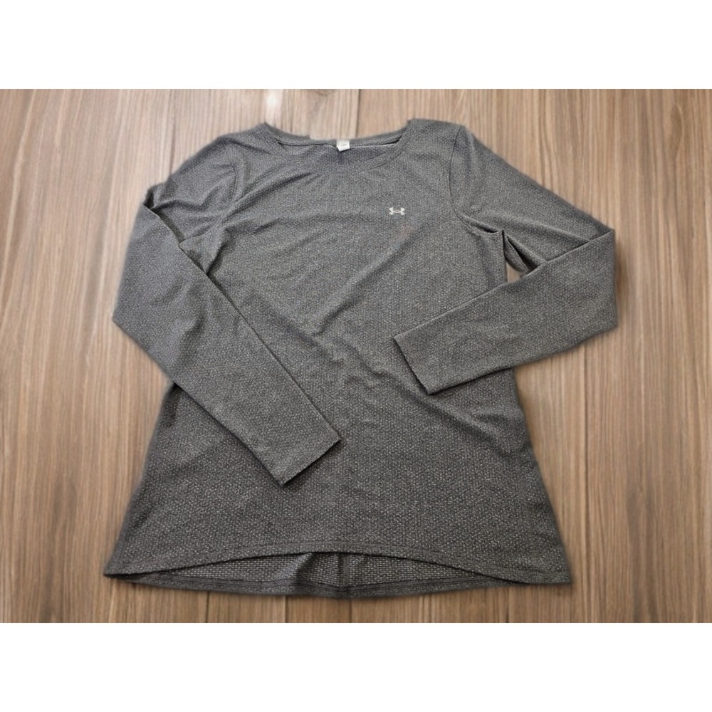 UNDER ARMOUR Women's‎ L Long Sleeve Heather Gray Performance Tee T-Shirt